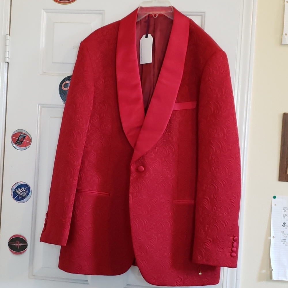 SEBASTIAN CRUZ DINNER JACKET RED PAISLEY